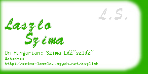 laszlo szima business card